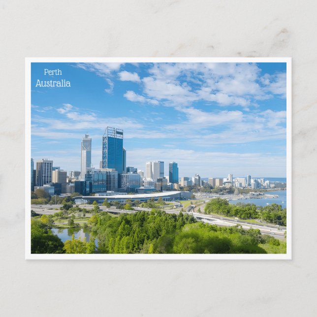 vintage travel retro Perth Australia Greater Perth Postcard (Front)