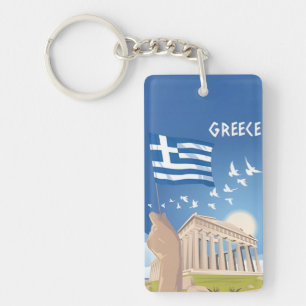 vintage travel retro souvenir greece grèce key ring