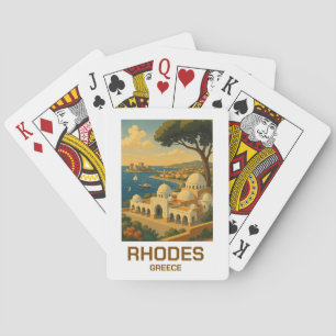 Vintage Travel Rhodes Greece Playing Cards