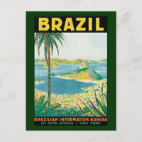 Vintage Travel Rio de Janeiro Brazil Coastal Beach