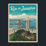 Vintage Travel Rio de Janeiro Brazil Retro Scenic Postcard<br><div class="desc">Embrace the scenic beauty of Rio de Janeiro with this retro travel-inspired design featuring the iconic Christ the Redeemer statue. Infused with nostalgic vibes and vintage charm, this piece captures the majestic presence and cultural significance of one of the world's most famous landmarks in a retro aesthetic reminiscent of classic...</div>