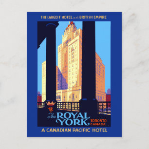 Vintage Travel Royal York Hotel Toronto Canada Postcard