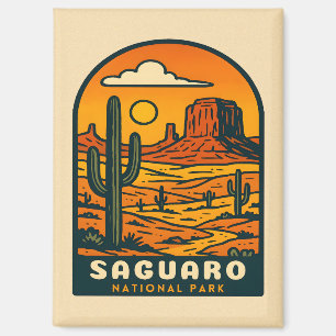 Vintage Travel Saguaro National Park Arizona Retro Magnet