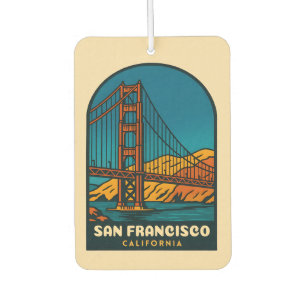 Vintage Travel San Francisco Golden Gate Bridge Car Air Freshener
