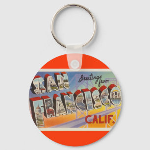 Vintage Travel San Francisco Key Ring