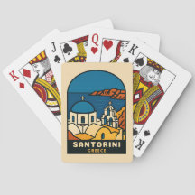 Vintage Travel Santorini Greece Retro Seaside