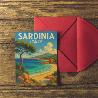 Vintage Travel Sardinia Italy Postcard