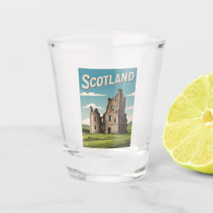 Vintage Travel Scotland Highlands Retro Scenic Shot Glass