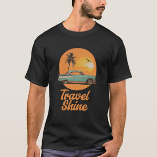 Vintage Travel Shine Classic Car Sunset Retro T-Sh T-Shirt