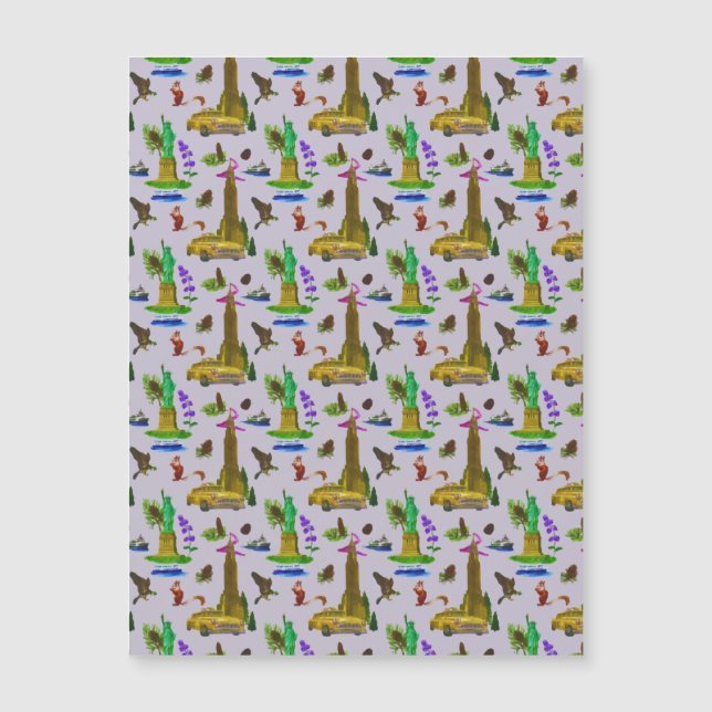 Vintage Travel Skyline New York Liberty Autumn (Front)