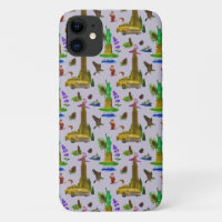 Vintage Travel Skyline New York Liberty Autumn