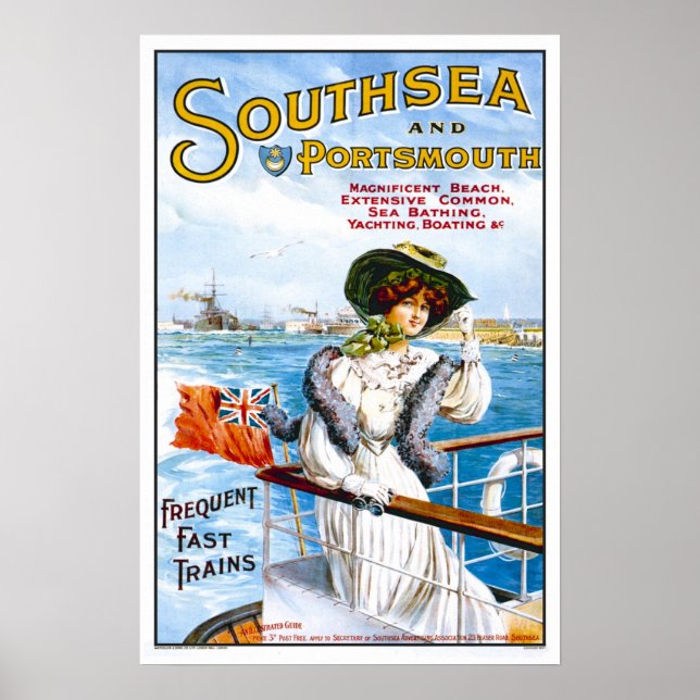 Vintage travel,Southsea Poster (Front)