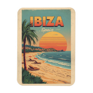 vintage Travel spain IBIZA Balearic islands gifts Magnet