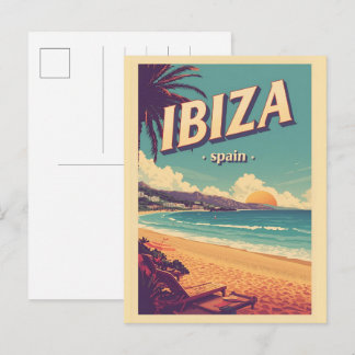 vintage Travel spain IBIZA Balearic islands gifts Postcard