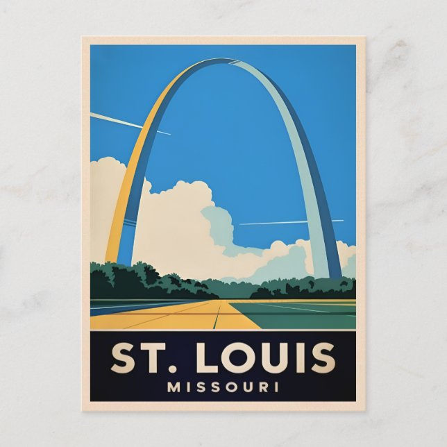 Vintage Travel St Louis Missouri Gateway Arch Postcard (Front)