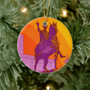 Vintage Travel, Statue Le Grand Hotel Roma, Italy Ceramic Ornament