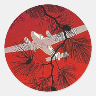 Vintage Travel Stickers Plane Aeroplane Prop FW Wh