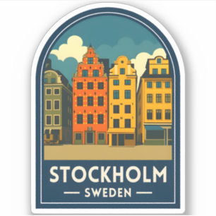 Vintage Travel Stockholm Sweden Old Town Retro