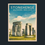 Vintage Travel Stonehenge England Retro Scenic Postcard<br><div class="desc">Step into the ancient mystique of Stonehenge and celebrate its timeless allure with this captivating retro-themed design. Infused with nostalgia and vintage charm,  this design captures the enigmatic stone circle in a retro aesthetic reminiscent of classic travel posters from yesteryear.</div>