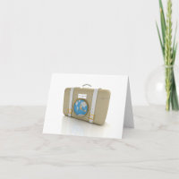 Vintage Travel Suitcase Clock World Map