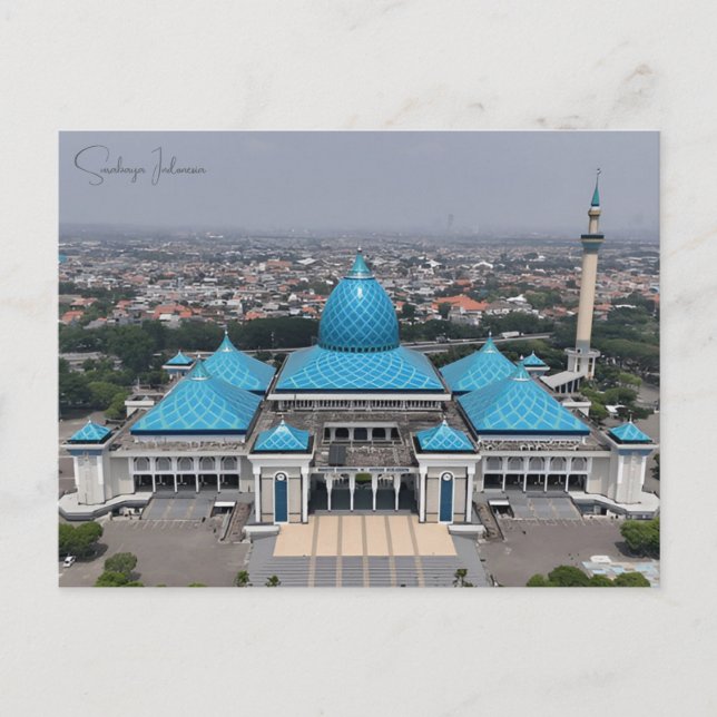 Vintage travel Surabaya Indonesia asia city retro  Postcard (Front)