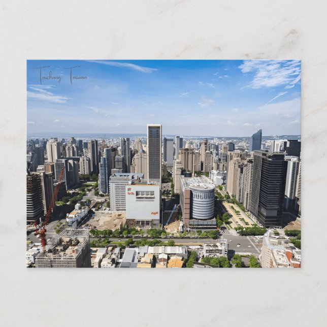 Vintage travel Taichung Taïwan asia city retro  Postcard (Front)