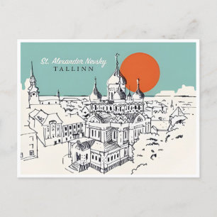 vintage travel Tallinn Estonia Estonie city   Postcard