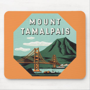 Vintage Travel, Tamalpais Mountain or Mount Tam Mouse Pad