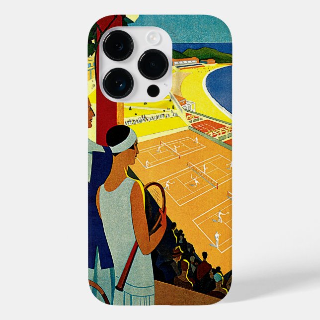 Vintage Travel, Tennis, Sports, Monte Carlo Monaco Case-Mate iPhone Case (Back)