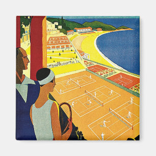 Vintage Travel, Tennis, Sports, Monte Carlo Monaco Magnet
