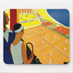 Vintage Travel, Tennis, Sports, Monte Carlo Monaco Mouse Pad