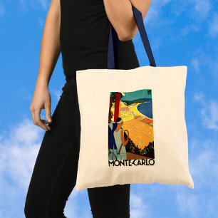 Vintage Travel, Tennis, Sports, Monte Carlo Monaco Tote Bag