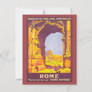 Vintage Travel, the Coliseum in Rome Italy Italian