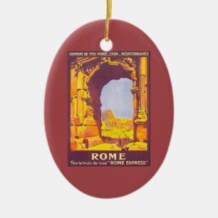 Vintage Travel, the Coliseum in Rome Italy Italian Ceramic Ornament