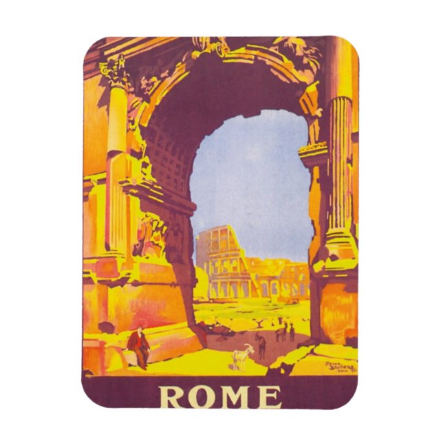 Vintage Travel, the Coliseum in Rome Italy Italian Magnet (Vertical)