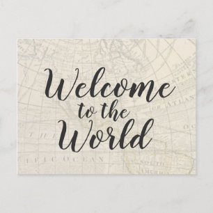 Vintage Travel Themed Baby Shower Invitation