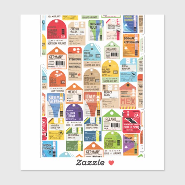 Vintage travel tickets pattern. (Sheet)