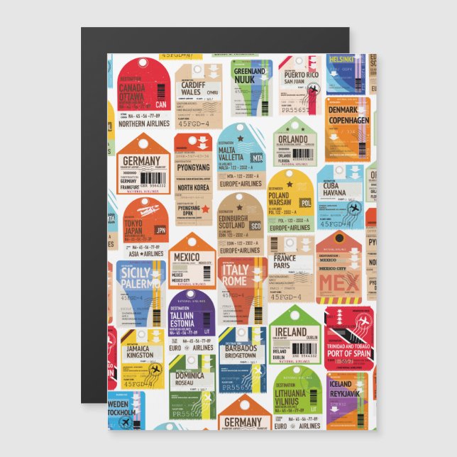 Vintage travel tickets pattern. (Front/Back)