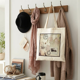 Vintage travel tote bag