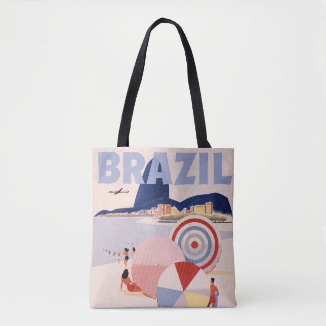 Vintage Travel Tote - Brazil Bag (Front)