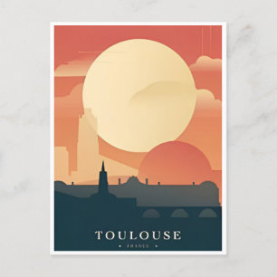 vintage travel toulouse France tourism retro  Postcard