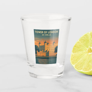 Vintage Travel Tower Of London UK Retro Scenic Shot Glass