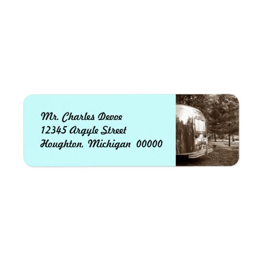 Vintage Travel Trailer photo Return Address Label