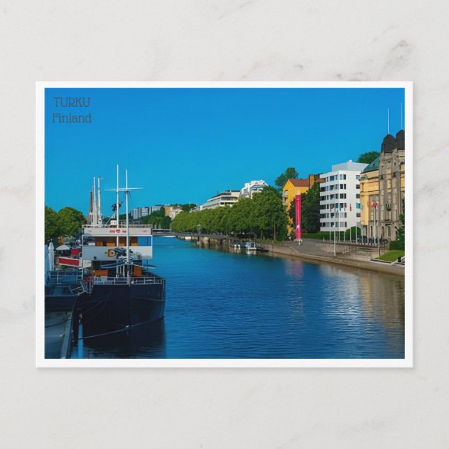vintage travel Turku Finland Finlande tourism Postcard (Front)
