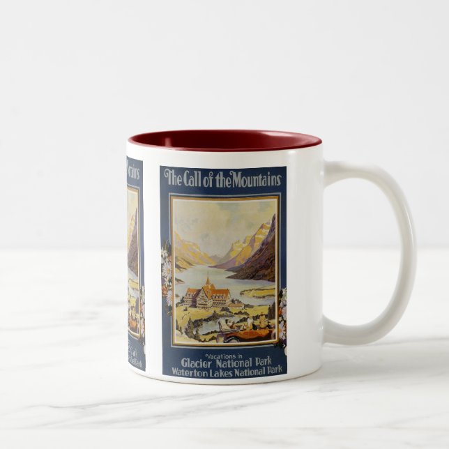 Vintage Travel Two-Tone Coffee Mug (Right)