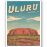 Vintage Travel Uluru Australia Retro Scenic<br><div class="desc">Step into the ancient wonders of Uluru,  Australia,  with this captivating vintage travel-inspired sticker. Infused with nostalgia and timeless allure,  this design captures the iconic monolith in a retro aesthetic reminiscent of classic travel posters from yesteryear.</div>