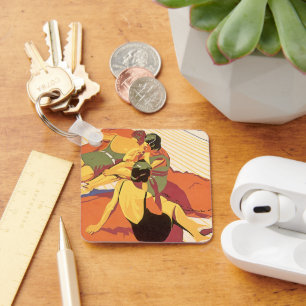 Vintage Travel, Vacation on a Cruise Ship Key Ring