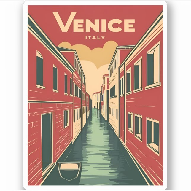 Vintage Travel Venice Italy Retro Graphic (Front)