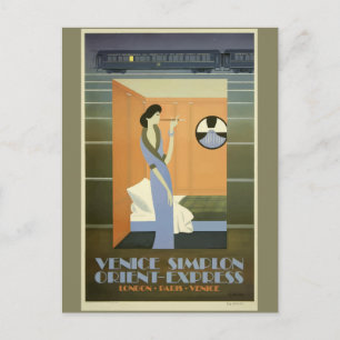 Vintage Travel Venice Orient Express Postcard