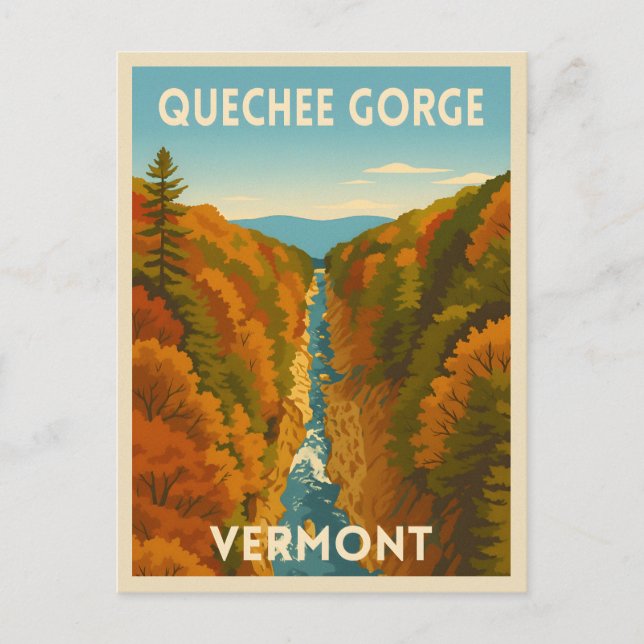 Vintage Travel Vermont Quechee Gorge Landscape  Postcard (Front)